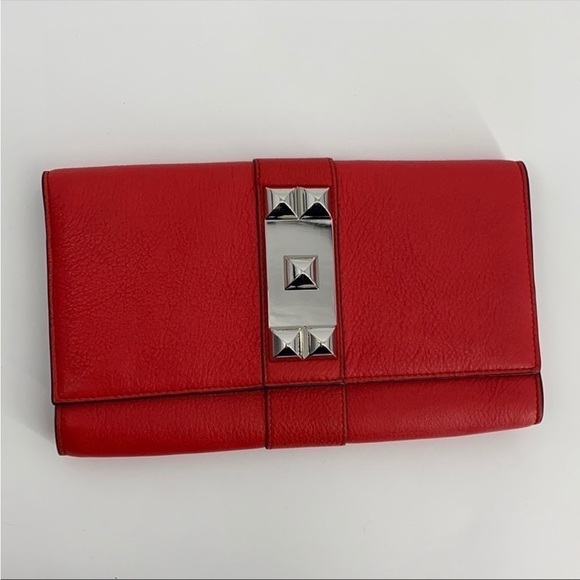 Vince Camuto Snap Front Leather Clutch - Picture 1 of 6